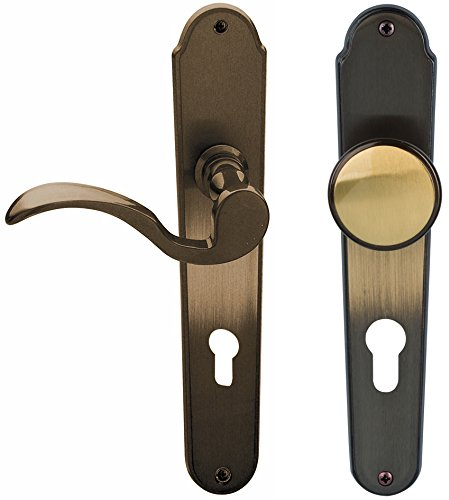 Alpertec 32212393 Panda-LS Messing brüniert PZ Drückergarnitur Türdrücker Türbeschläge Neu, für Wohnungseingangstüren DIN Rechts