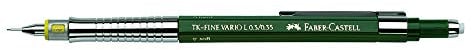 Faber-Castell 135300 - Druckbleistift TK-Fine Vario L 0.35 mm, Grün, Minenbleistift mit Soft/Hart-Mechanik