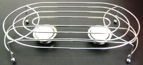 10 1/2 INCH CHROME FOOD WARMER WITH 2 CANDLES