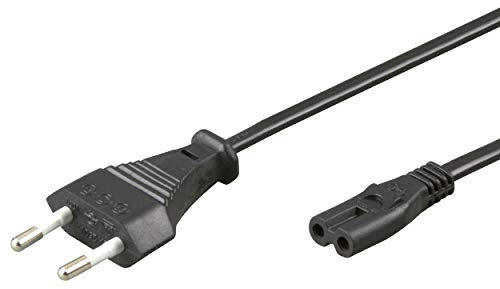 REV Netzleitung, Anschlusskabel mit Eurostecker und C7 Buchse. Länge 1,5m, 2A, schwarz
