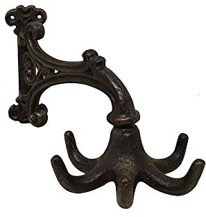 zeitzone Wandgarderobe Nostalgie Drehbar 6 Haken Gusseisen Antik-Stil Braun