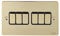 Schneider Electric GU1262BPB Ultimate Flat Plate, Polished Brass with Black Insert, 6 Gang Rocker, 2 Way Light Switch, Single Pole, 16 AX