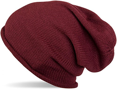 styleBREAKER Unisex Beanie Feinstrick Rollrand bis Umfang 59cm | Strickmütze. elastisches Material. Bundweite 23cm. Höhe 25cm. Einheitsgröße. winterfest. weiche Haptik.