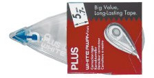 PLUS Korrekturroller MINI WH-505, 7 m x 5 mm, Ideal für das Büro, das Home Office oder die Schule, sofort überschreibbar, 1 Stück, blau