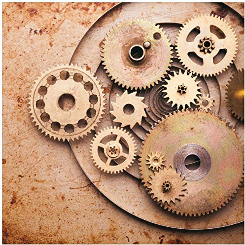 Wallario Möbelfolie selbstklebend/Aufkleber, Tischfolie geeignet für IKEA Lack Tisch - Möbeldeko Zahnräder Einer Alten Uhr im Alten Stil in 55 x 55 cm