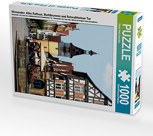 CALVENDO Puzzle Winnenden: Altes Rathaus, Marktbrunnen und Schwaikheimer Tor | 1000 Teile Lege-Größe 64 x 48 cm Foto-Puzzle für glückliche Stunden