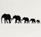 DEKADRON Elefanten-Wandkunst – Große Elefantenfamilie – 3D-Wand-Silhouette, Metall-Wanddekoration, Heimbüro-Dekoration, Schlafzimmer, Wohnzimmer, Deko-Skulptur (46 x 11 cm)
