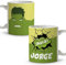 LolaPix Taza Superhéroes Personalizada con Nombre. Regalo Friki. Capacidad 330ml. Varios Diseños y Colores Interior. Verde