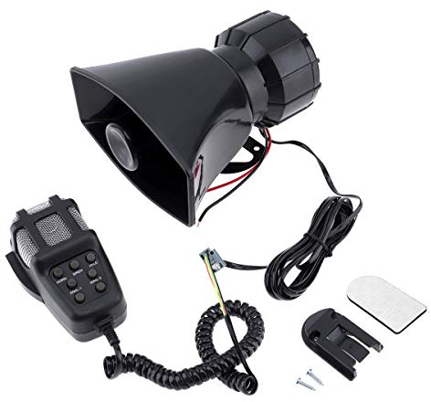 Sirène d'avertissement électronique de voiture 100 W 12 V 7 sons d'alarme de moto pompiers ambulance haut-parleur avec micro