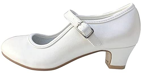 La Senorita Spanische Flamenco Prinzessinnen Hochzeit Schuhe Elfenbein weiß für Mädchen