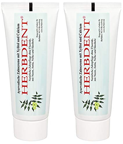 Herbdent Ayurvedische Zahncreme Mit Xylitol + Calcium - Ohne Flourid (2 x 80 ml)