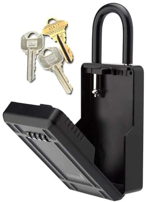 Kingsley KL313 Large Capacity Key Storage Box with Resettable Code, Water Resistant Realtor Key Lock Box for Spare Keys, Lock Box for Home, Apartment, AirBnB
