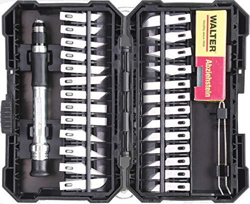 Walter Skalpell Bastel Präzisions Modelbau Messer Set 29-teilig Metall Gummi Kunststoff