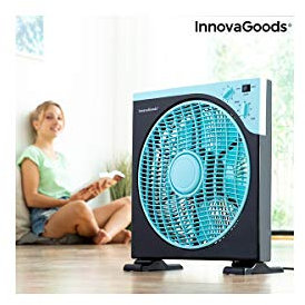 InnovaGoods Ventilateur de sol Box Ø 30 cm 50 W Noir Bleu