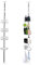 Iris Ohyama, Etagère d'angle téléscopique, douche, 4 paniers, 190-250 cm, sans perçage, Salle de bain - Telescopic Rack BLT-19 - Blanc
