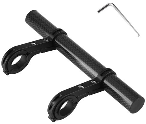 TRIWONDER Fahrrad Extender, Doppel/Einzel Fahrradlenker Fahrrad Zubehör Verlängerung Halterungen (Carbonrohr - Doppelklemme - 20cm)