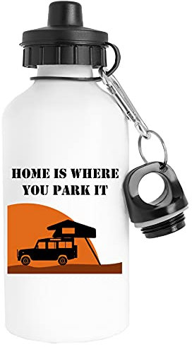 Luxogo Home Is - Defender 110 - Roof Tent Wasserflasche Rostfreier Stahl Reisender Weiß Water Bottle Stainless Steel Traveller White