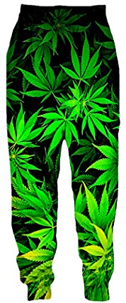 Weed 3D Druck Freizeithose Sport Straight Pants Jogginghose Hose, 07, 31-35