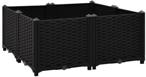 vidaXL Fioriera Rialzata 80x80x38 cm in Polipropilene