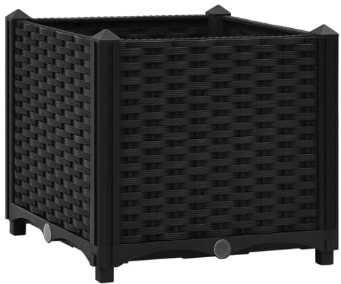 vidaXL Raised Bed in Black Polypropylene - Durable and Spacious Planter for Outdoor Gardening of Vegetables, Herbs, Flowers - 40 x 40 x 38 cm