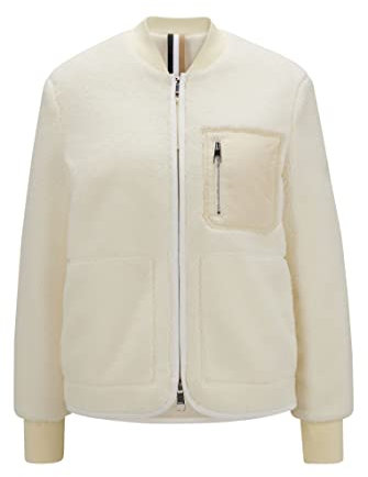 BOSS Damen C Padolino Regular-Fit Steppjacke aus softem Teddy Weiß 46