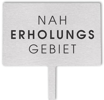 Green Rhino Blumenstecker Schild Naherholungsgebiet | wetterfest | in Deutschland gefertigt | 28 x 10 cm
