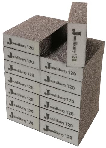 16Pcs 120 Grit Sanding Blocks, Jamiikury Fine Sanding Sponge Washable and Reusable, Wet Dry Sandpaper Sponge for Wood Metal FurniturePaint and Drywall