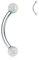 Augenbrauenringe G23 Titan Augenbrauen-Piercingschmuck Curved Eyebrow Barbell 16G Bauchnabelring Kugel Opal Augenbrauenstege Nabelringe Zungenring Rook Ohrringe Lippenring Augenbrauenpiercings 6mm