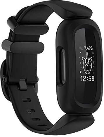 honecumi Ersatzarmband Kompatibel mit Fitbit Ace 3 Kinder Armband, Buntes Klassisch Verstellbares Sport Band Uhrenarmband für ACE 3 Armbands Wechselbänder - Schwarz