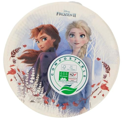 Disney Piatti Compost Frozen Ii 23cm, 8 Pezzi