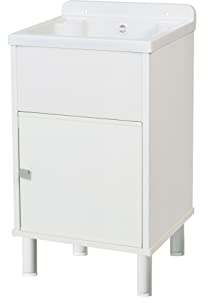 Negrari 5003PKCAM Mini lavabo en résine PVC pour extérieur/intérieur avec Meuble de Rangement L 42 x P 34 x H 80 cm, Blanc, Petit