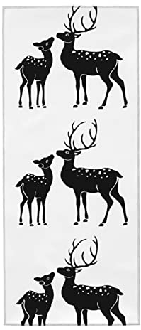 SAINV Saugfähiges Handtuch mit Hirschmotiv, 30,5 x 79,5 cm, für Badezimmer, Strand, Junggesellinnenabschied, maschinenwaschbar und wiederverwendbar