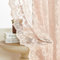 FOLKSIDE Spitzenvorhänge,2 Stück, Vintage-Stil, französisches Blumenmuster, durchscheinend, für Wohnzimmer, Schlafzimmer, Paisleymuster, Tunnelzug, Lichtfilterung, 132 x 213 cm, zartrosa