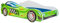 KOBI Kinderbett mit Rausfallschutz Auto | Rennwagen | 160 x 80 cm | Jugendbett mit Matratze | Kinderbetten Jungen Mädchen | Einzelbett Kinder Bett Autobett