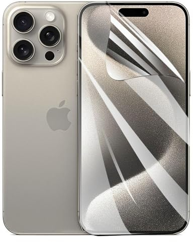 TMahhbid [2 piezas] Película de Hidrogel para iPhone 15 Pro Max (6.70 inch), [HD] Protector de Pantalla de TPU Suave Transparente [NO vidrio templado]