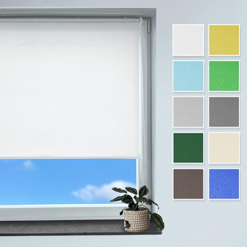Rollmayer Rollo Classic nach maß, 10 Farben, Höhe 50-149 cm, Breite: 40-130cm, Klemmfix ohne Bohren, Seitenzugrollo für Fenster und Tür