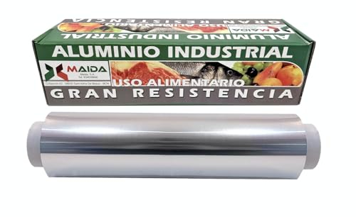 Rollo de Papel de Aluminio Industrial 1.2kg, 30cm, 14 micras, Con Sierra de Cierre, Para Cocina, alimetanción, Catering, Peluquería,