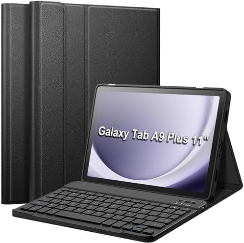 APASILU Keyboard Case for Samsung Galaxy Tab A9 Plus 11 inch 2023 Tablet (UK Layout), Slim Cover with Magnetically Detachable Wireless Bluetooth Keyboard for 11 Galaxy Tab A9+ (A9 Plus 11)
