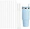 8Pcs Plastic Replacement Straw for Stanley Cap, Straw Brush Easy to Clean Water Bottle Straws, Reusable Clear Straws, Long Plastic Straws Thick for 40oz(8 Pack with 2 Brush)