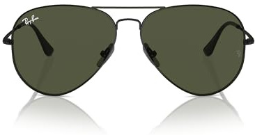 Ray-Ban Rb8089 Aviator Titanium Sonnenbrille, Schwarz/Grün, 62 mm