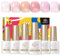 Born Pretty UV Nagellack Set 50% Semi Jelly Rosa Transluzent - Transparent Nude Rosa Natürlich Gel Nagellack Gelee Wirkung French Nails für Nail Art DIY