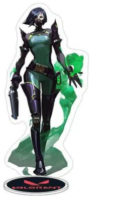 GLPMZANB Valorant-Charakter, Acryl-Ständer, Spiel-Poster, Stehteller, Tischdekoration, Schreibtisch-Ornamente, Heimdekoration, Ornamente (Viper)