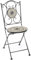 Kobolo Gartenstuhl Klappstuhl Metallstuhl - Mosaikoptik - weiß-grau - Outdoor - H 90 cm