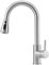 Warmiehomy 3 Way Kitchen Taps Mixer with Pull Out Spray, Stainless Steel High Arc 360° Swivel Pull Down Sink Taps Single Handle 1 Hole,Brushed Nickel