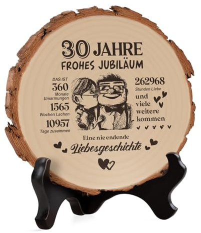 Geschenke zur Perlenhochzeit, 30. Hochzeitstag Geschenke - Holzplakette Perlenhochzeit Geschenke, Perlenhochzeit Deko, Glücklich 30. Jahrestag Geschenk für Frau Mann, Geschenke zum 30 Hochzeitstag