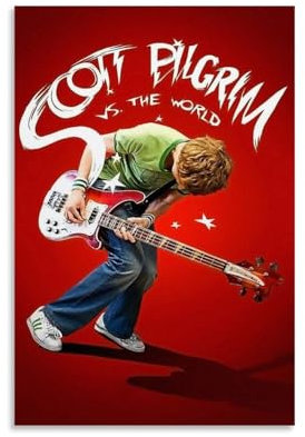 XXueMei Filmposter, Motiv: Scott Pilgrim vs The World, Vintage-Poster, dekorative Malerei, Leinwand, Wandposter und Kunstdrucke, modernes Zuhause, Schlafzimmer, Dekoration, Poster, 40 x 60 cm,