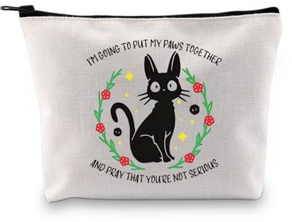PLITI Kiki Anime Lover Geschenk Schwarze Katze Jiji Geschenk Kawaii Anime Fans Geschenk Katze Mama Make-up Tasche Kätzchen Besitzer Geschenk Katzenliebhaber Geschenk, Put My Paws Bagu, modisch