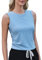 Weardear Sport Tank Tops Damen Yoga Shirt Ärmelloses Crop Top Leichte Lässig Funktions Shirt Gym Tanktop Fitness Oberteile mit Seitfalten Blau M