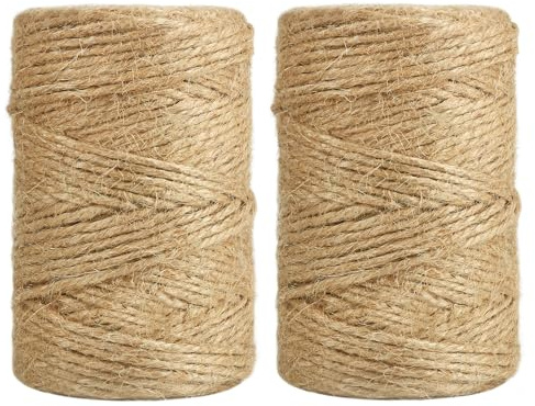 Vivifying 2pcs Jute Schnur, 200 m x 2 mm, für Garten und DIY (Braun) | Für Garten, Pflanzen, Verpackungen und Bastelprojekte, vielseitig zum Binden, Bündeln und Dekorieren, für Zuhause und Garten