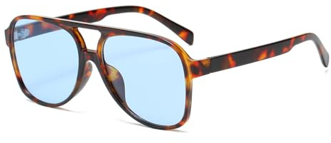 YAMEIZE Retro Nachtsicht Rechteckige Sonnenbrille für Damen Herren Quadratische Doppelsteg UV400 Schutzbrille zum Autofahren